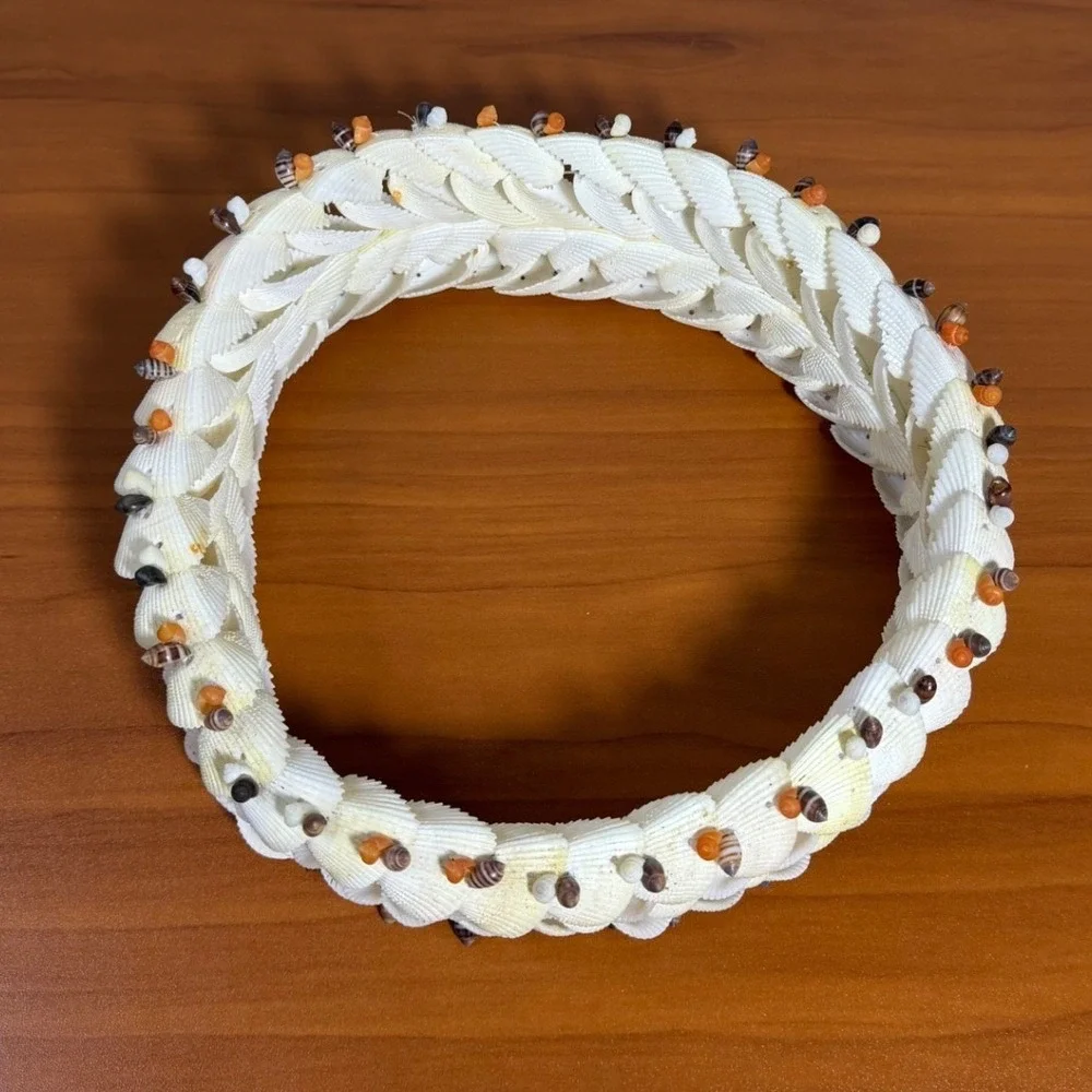 Bora Bora French Polynesian Seashell Wedding Head Lei Bridal Crown Handmade 9